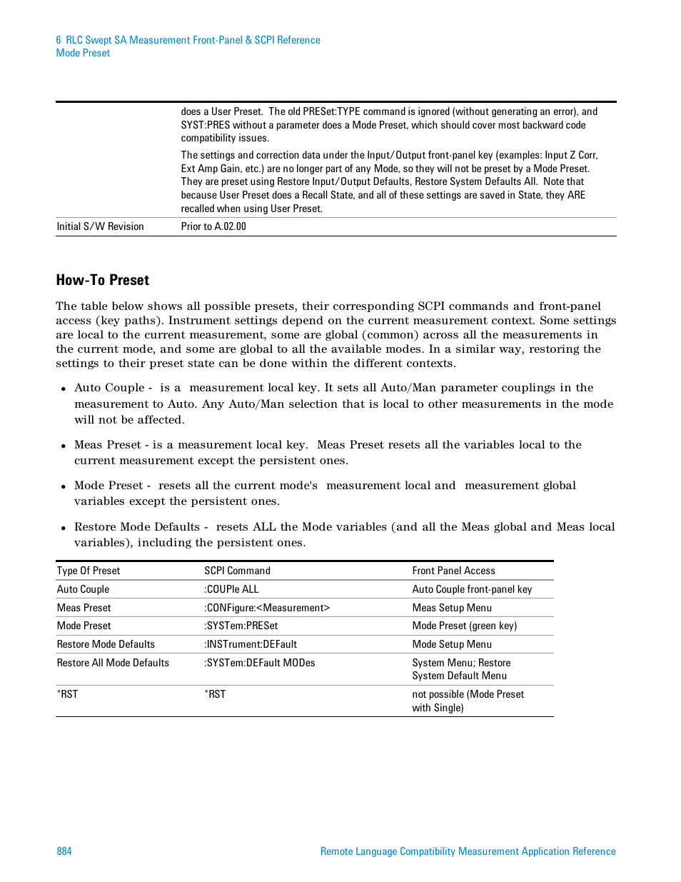 How-to preset | Agilent Technologies Signal Analyzer N9030a User Manual | Page 884 / 1466