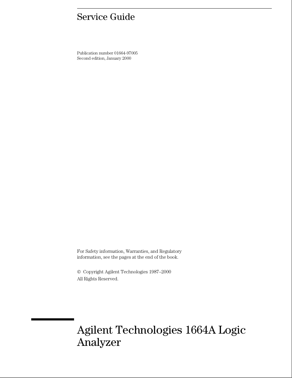 Agilent Technologies 01664-97005 User Manual | 164 pages
