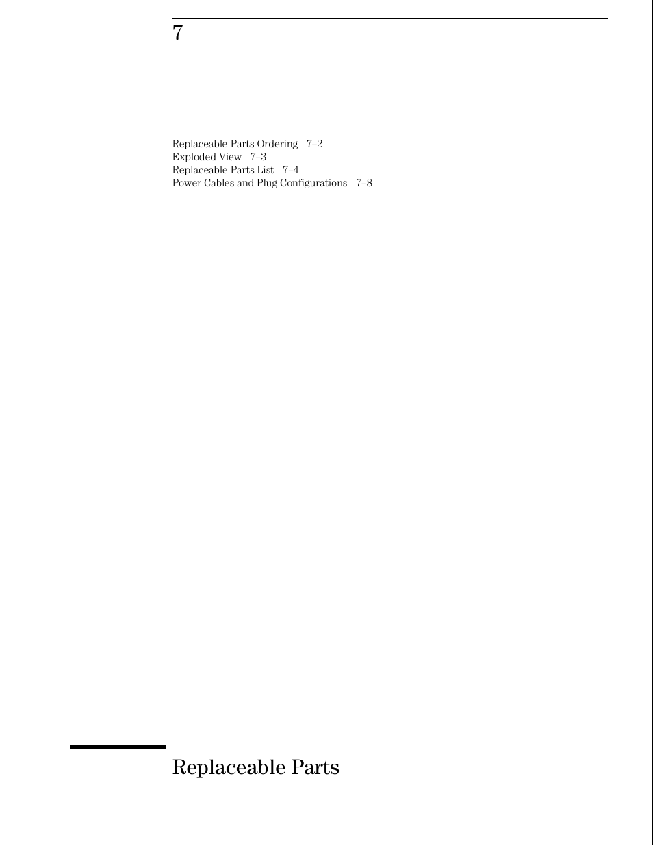 Replaceable parts | Agilent Technologies 01664-97005 User Manual | Page 135 / 164