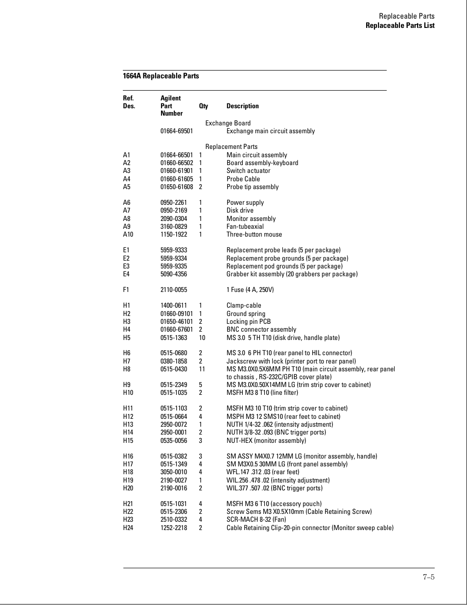 Agilent Technologies 01664-97005 User Manual | Page 139 / 164