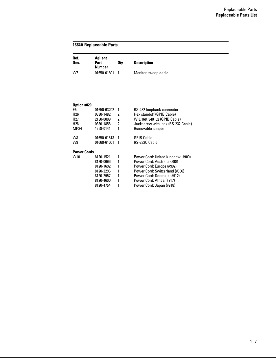 Agilent Technologies 01664-97005 User Manual | Page 141 / 164