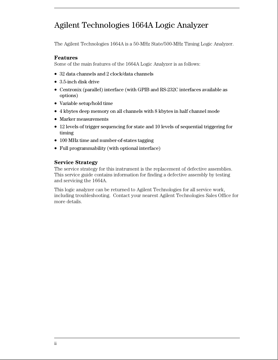 Agilent technologies 1664a logic analyzer | Agilent Technologies 01664-97005 User Manual | Page 2 / 164