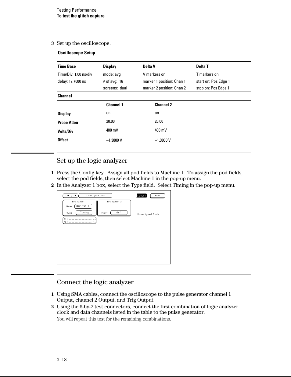 Set up the logic analyzer, Connect the logic analyzer | Agilent Technologies 01664-97005 User Manual | Page 40 / 164