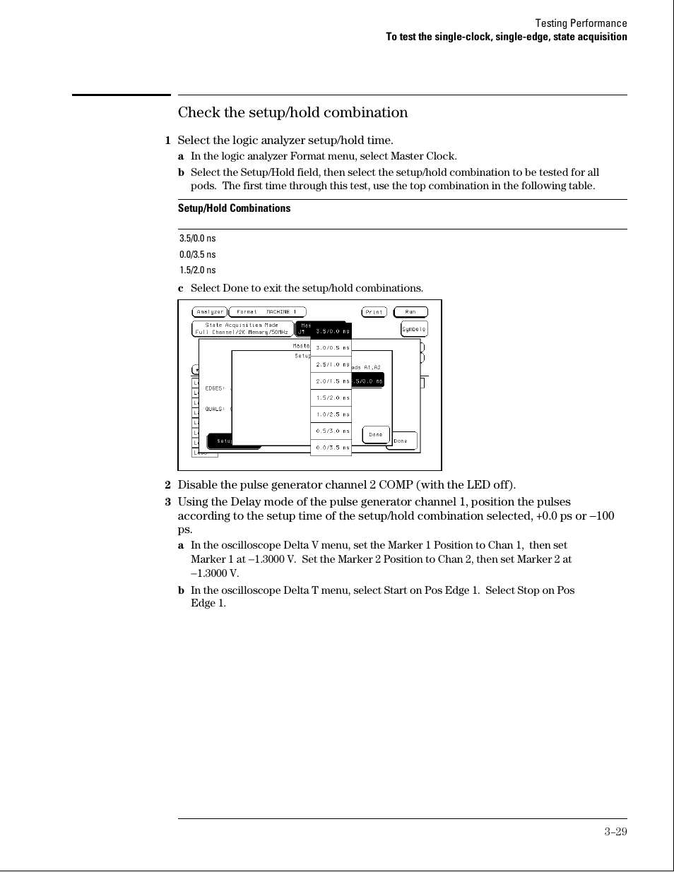 Check the setup/hold combination | Agilent Technologies 01664-97005 User Manual | Page 51 / 164