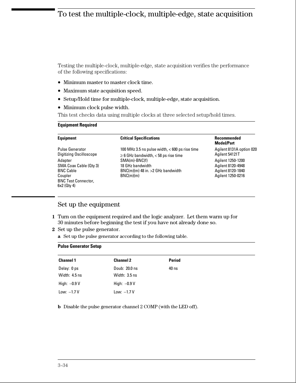 Set up the equipment | Agilent Technologies 01664-97005 User Manual | Page 56 / 164