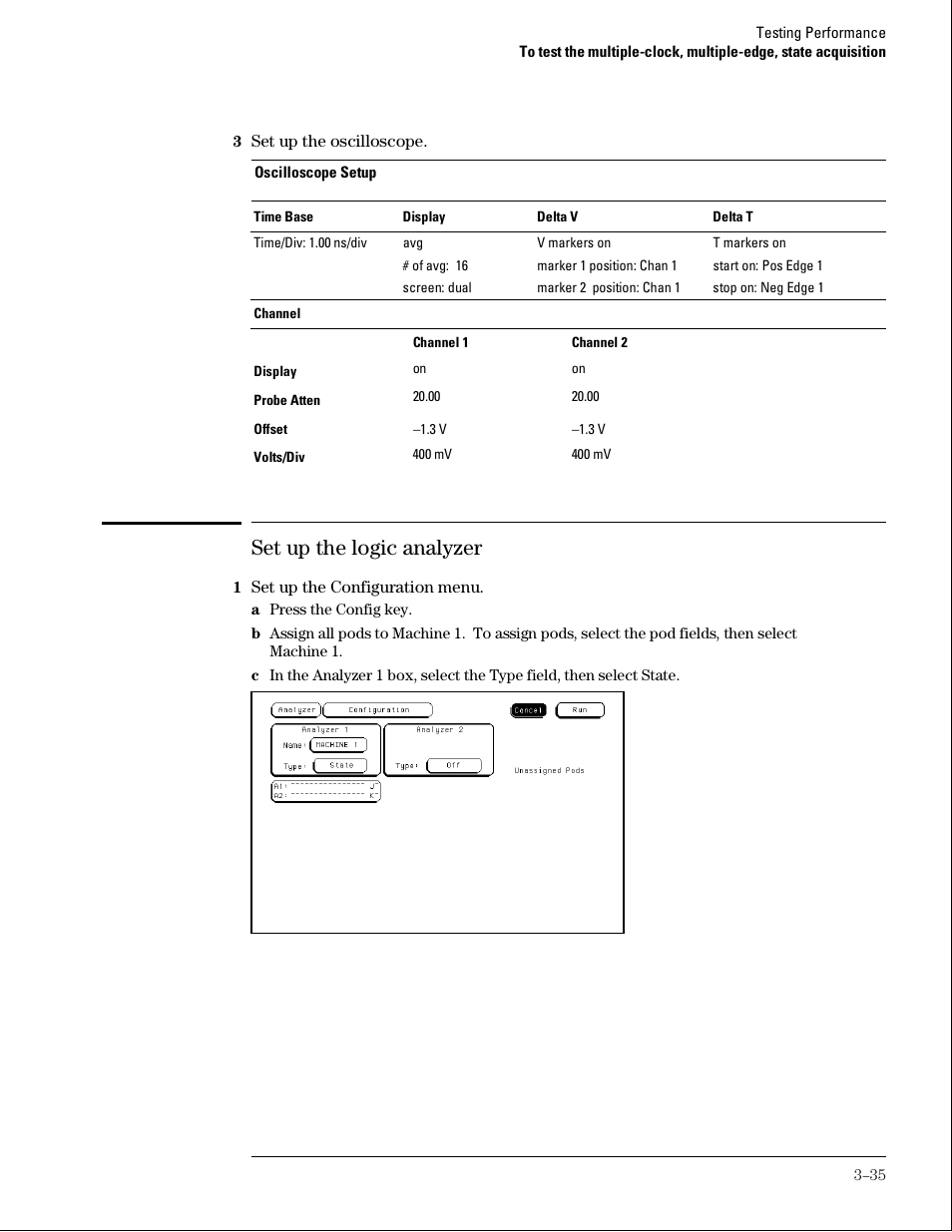 Set up the logic analyzer | Agilent Technologies 01664-97005 User Manual | Page 57 / 164