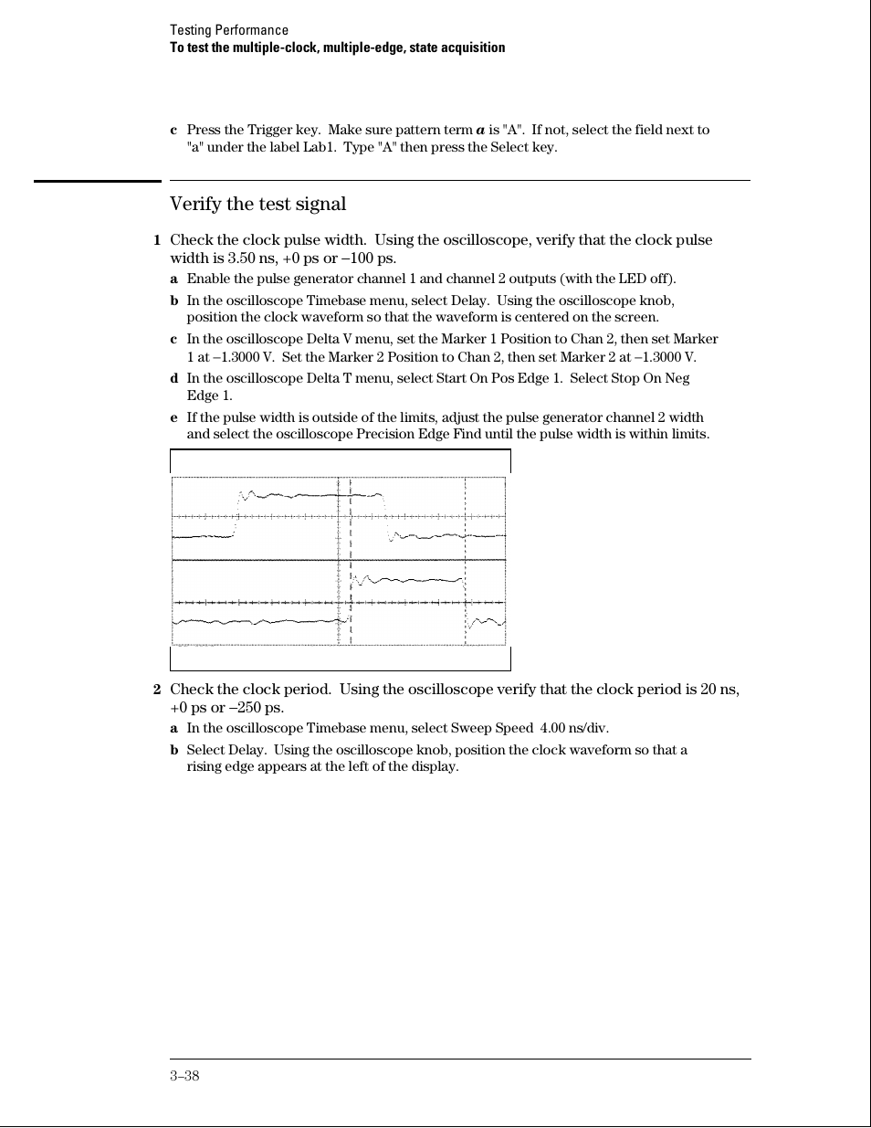 Verify the test signal | Agilent Technologies 01664-97005 User Manual | Page 60 / 164