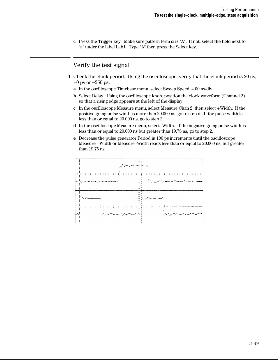Verify the test signal | Agilent Technologies 01664-97005 User Manual | Page 71 / 164