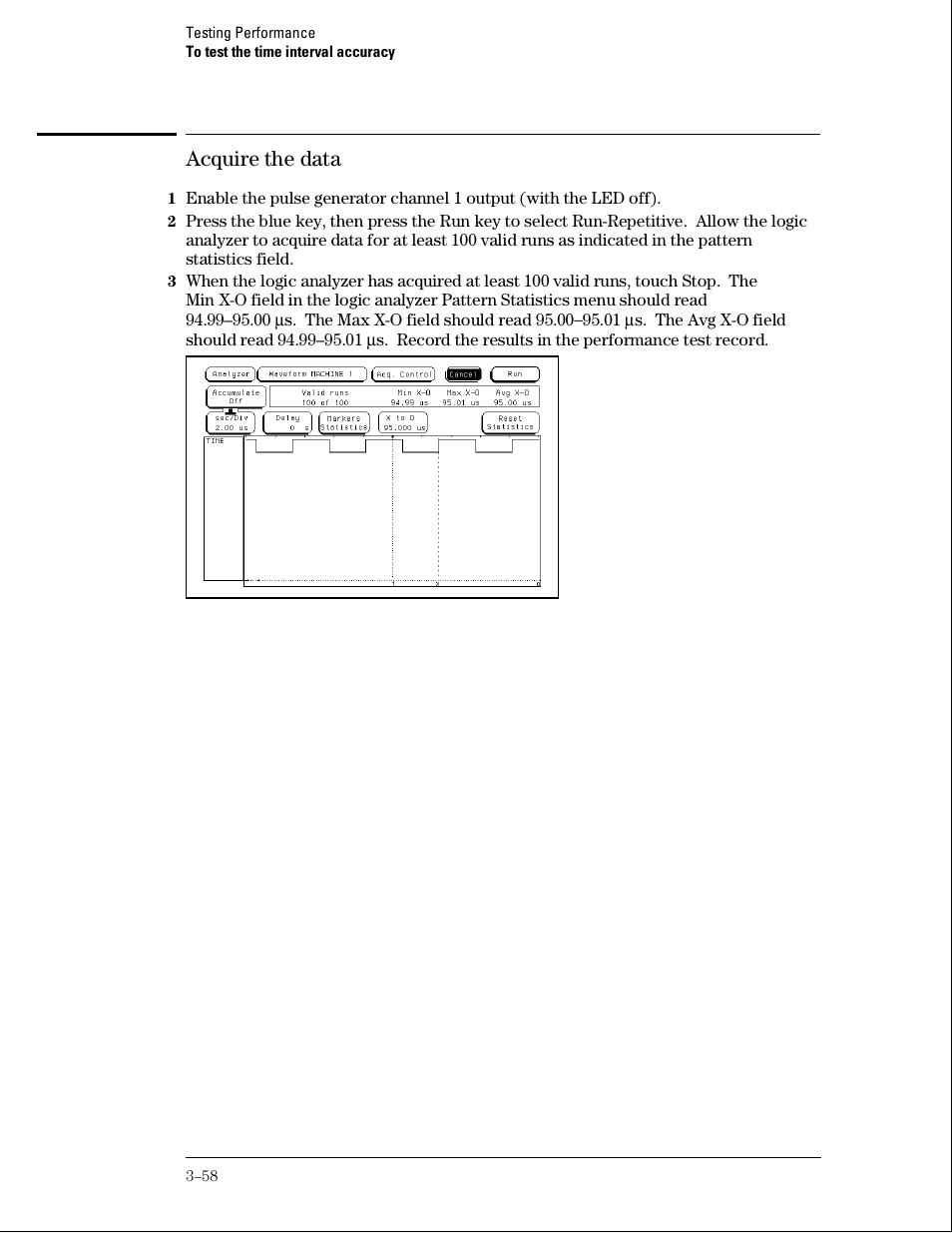 Acquire the data | Agilent Technologies 01664-97005 User Manual | Page 80 / 164