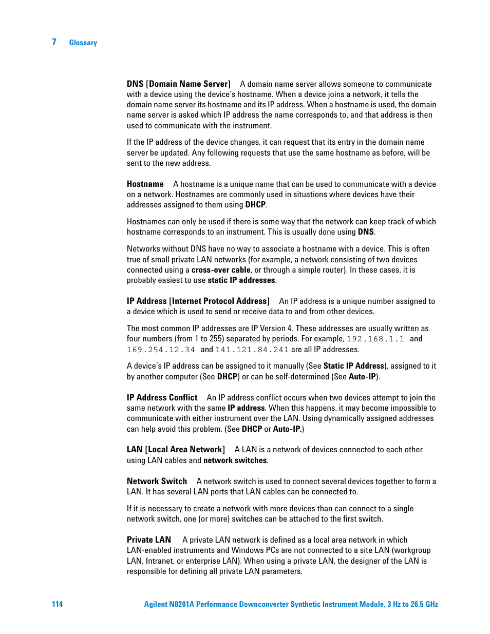 Agilent Technologies N8201A User Manual | Page 118 / 122