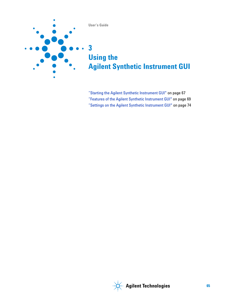 Using the agilent synthetic instrument gui, 3 using the agilent synthetic instrument gui | Agilent Technologies N8201A User Manual | Page 69 / 122