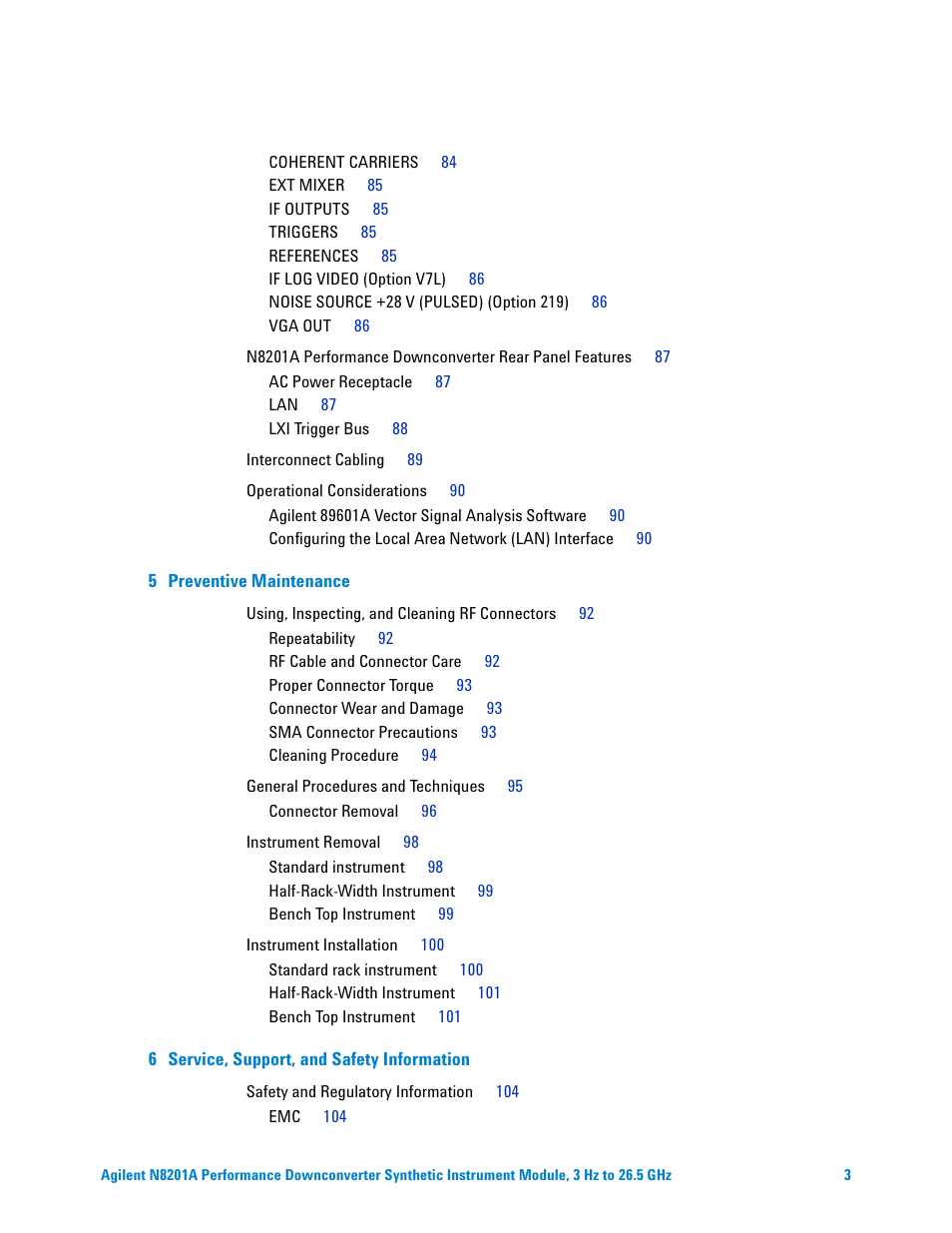 Agilent Technologies N8201A User Manual | Page 7 / 122