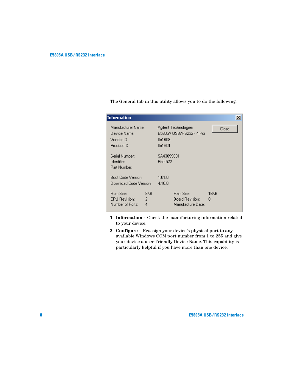 Agilent Technologies E5805A User Manual | Page 12 / 47