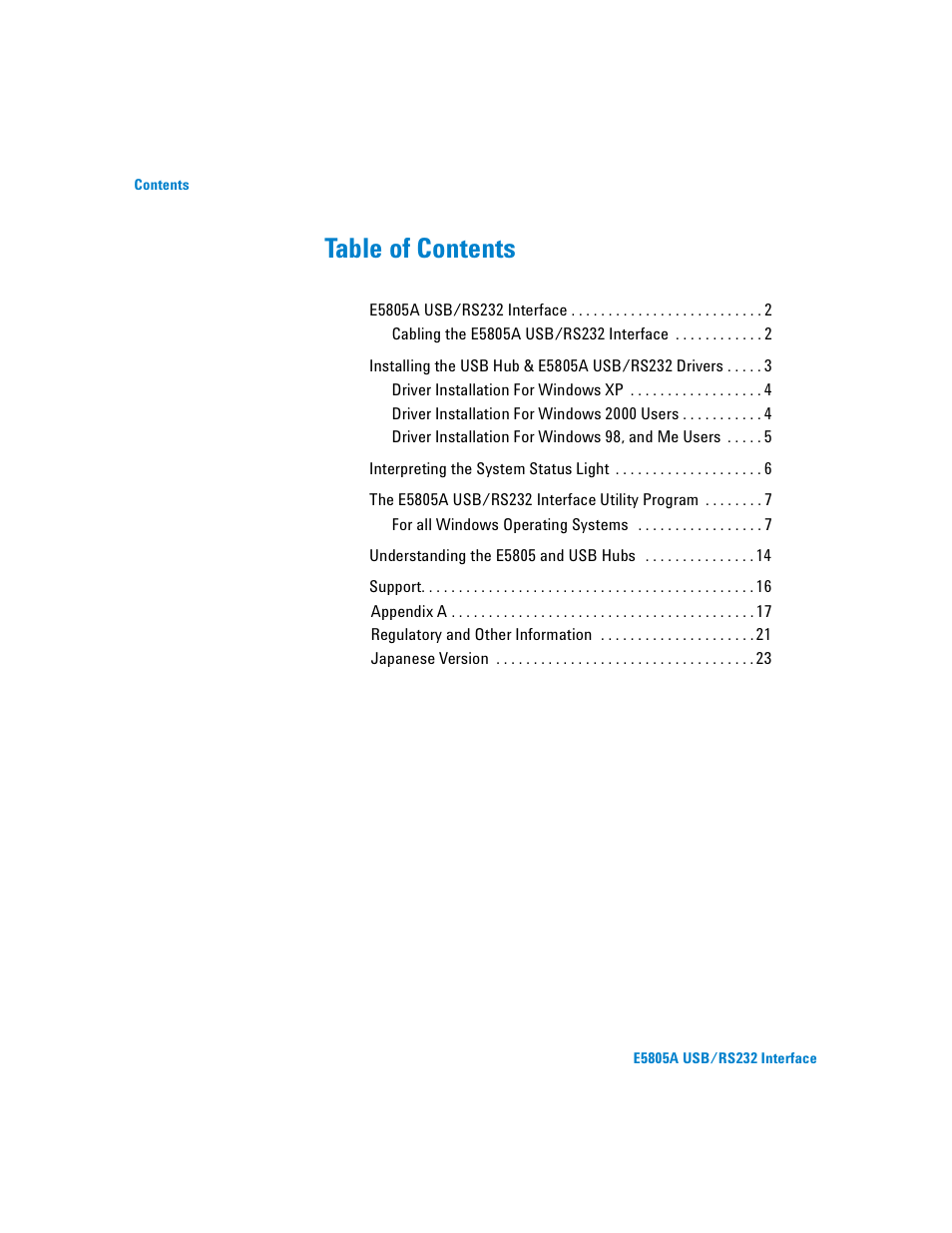 Agilent Technologies E5805A User Manual | Page 4 / 47