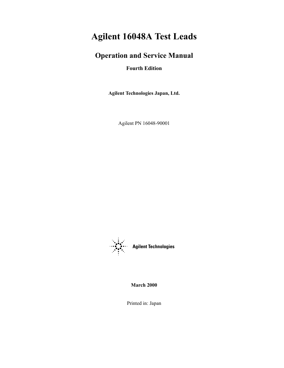 Agilent Technologies 16048A User Manual | 21 pages