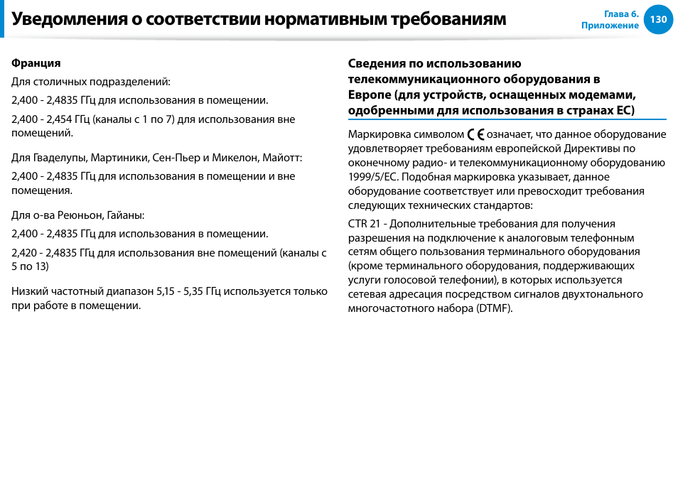 Уведомления о соответствии нормативным требованиям | Samsung DP500A2D User Manual | Page 131 / 140