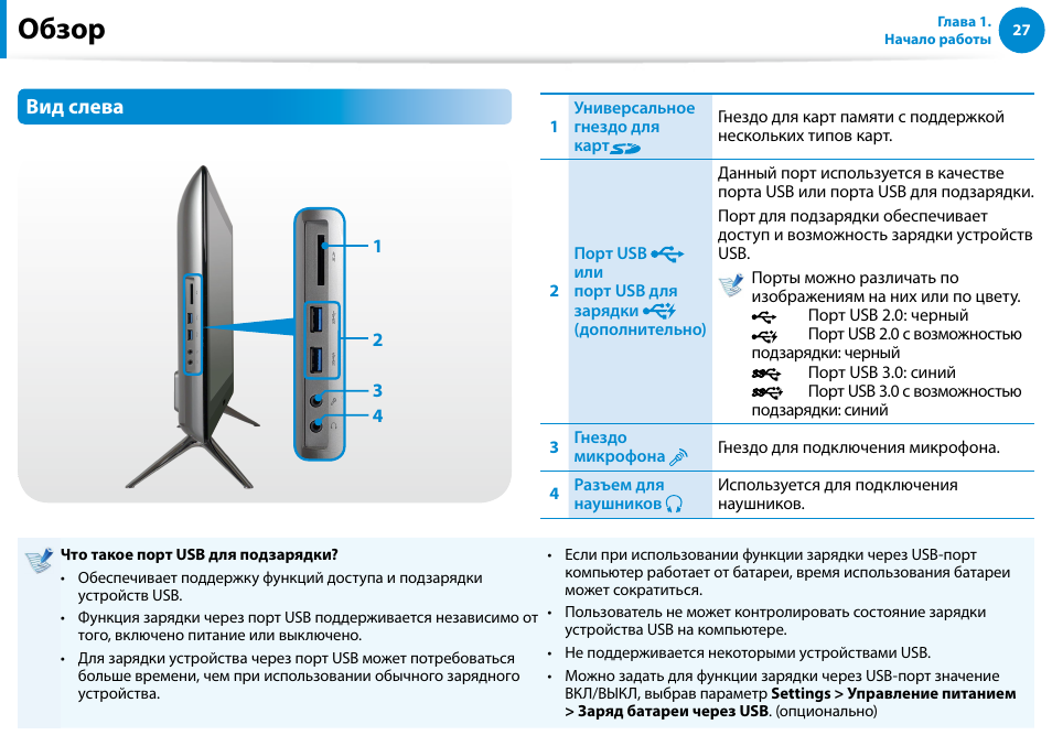 Обзор, Вид слева | Samsung DP500A2D User Manual | Page 28 / 140