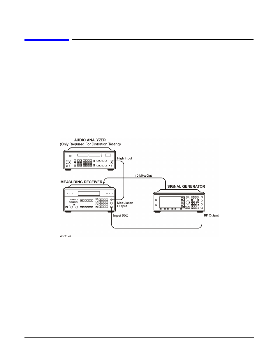 Internal fm accuracy and distortion, Recommended equipment, Equipment setup | Internal fm accuracy and distortion -9, Recommended equipment -9, Equipment setup -9 | Agilent Technologies E4438C User Manual | Page 57 / 140