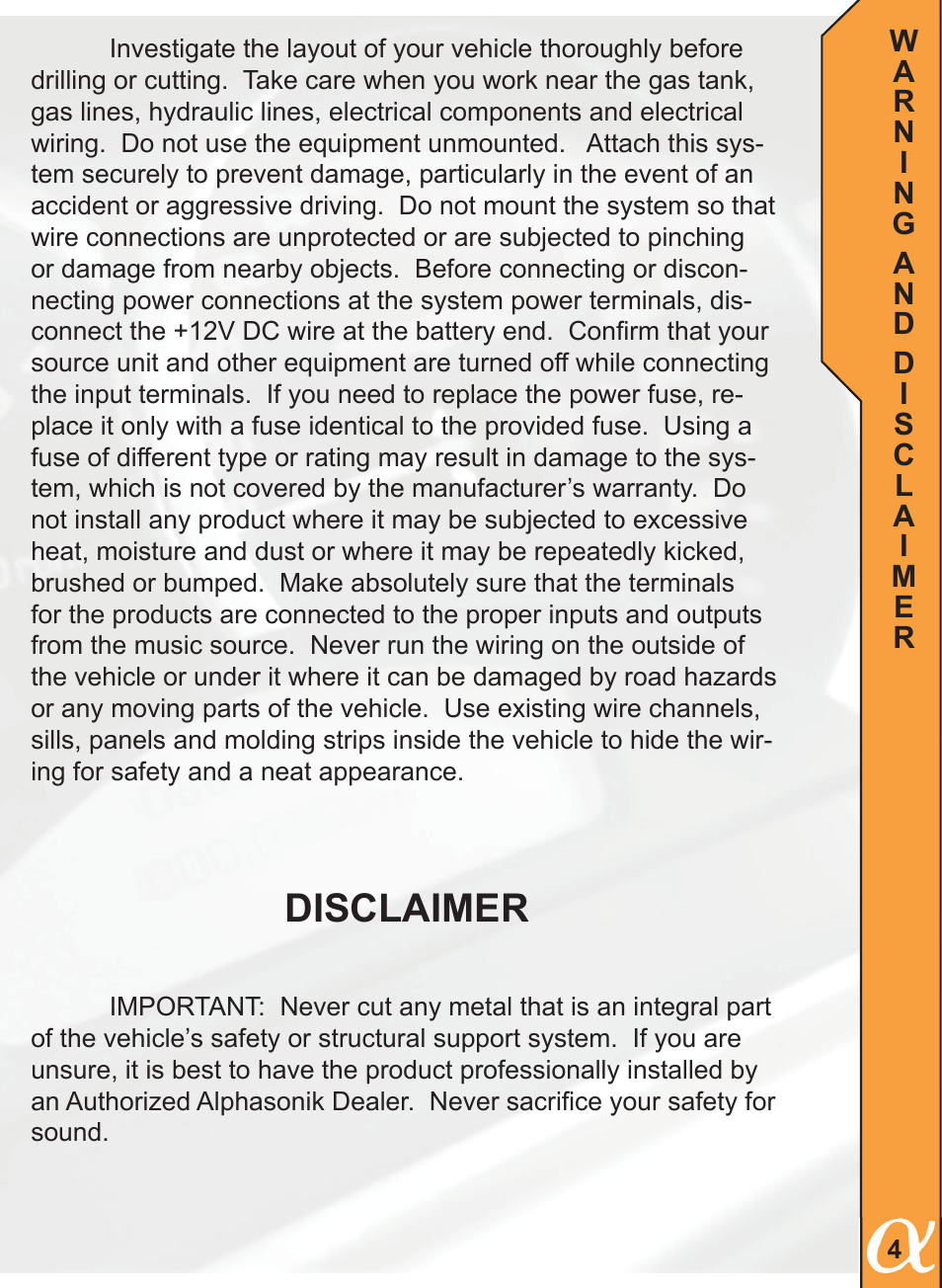 Disclaimer | Alphasonik PB112LE User Manual | Page 5 / 8