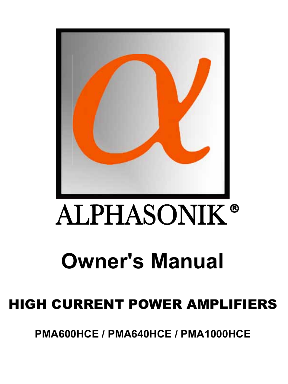 Alphasonik R PMA600HCE User Manual | 20 pages