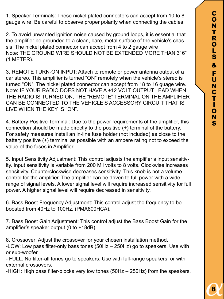 Alphasonik R PMA600HCE User Manual | Page 9 / 20
