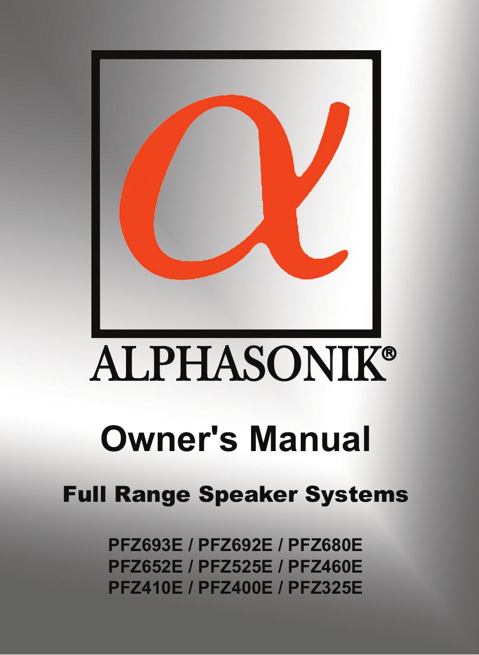 Alphasonik PFZ692E User Manual | 16 pages