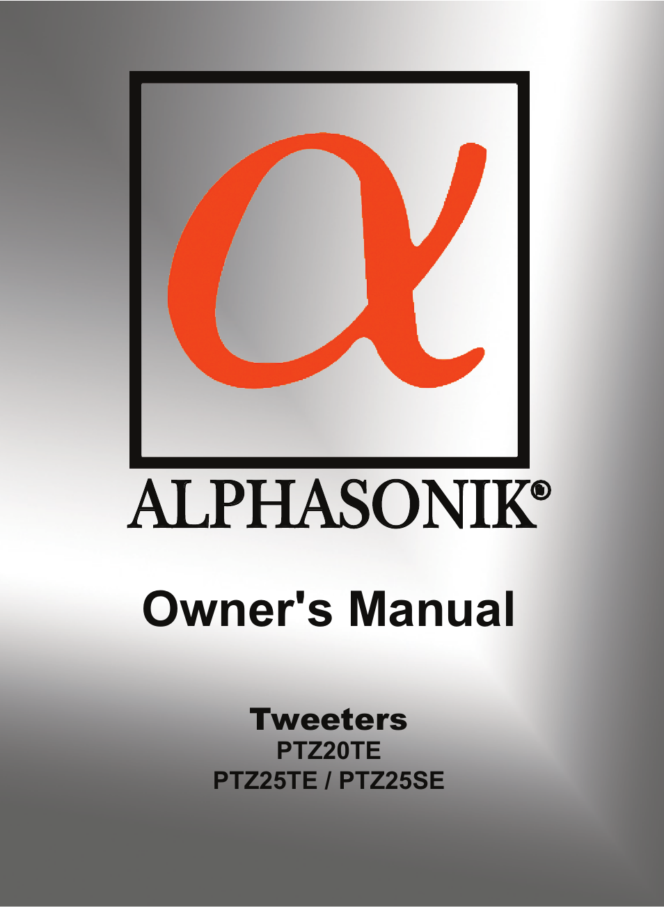 Alphasonik PTZ25TE User Manual | 20 pages