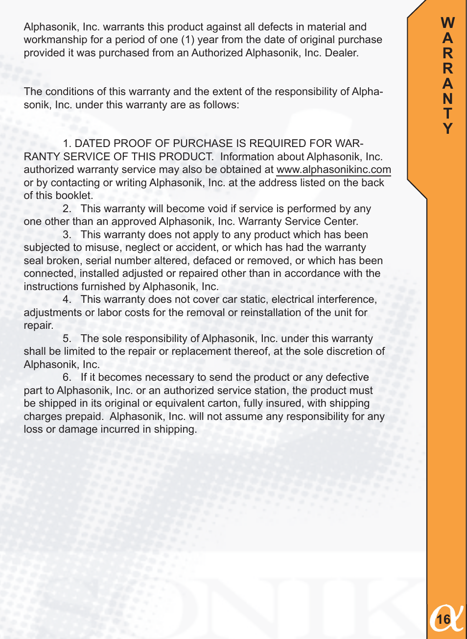 Alphasonik PTZ25TE User Manual | Page 17 / 20