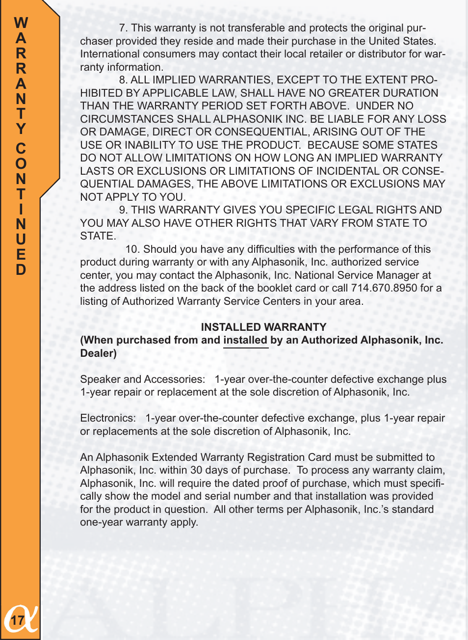 Alphasonik PTZ25TE User Manual | Page 18 / 20