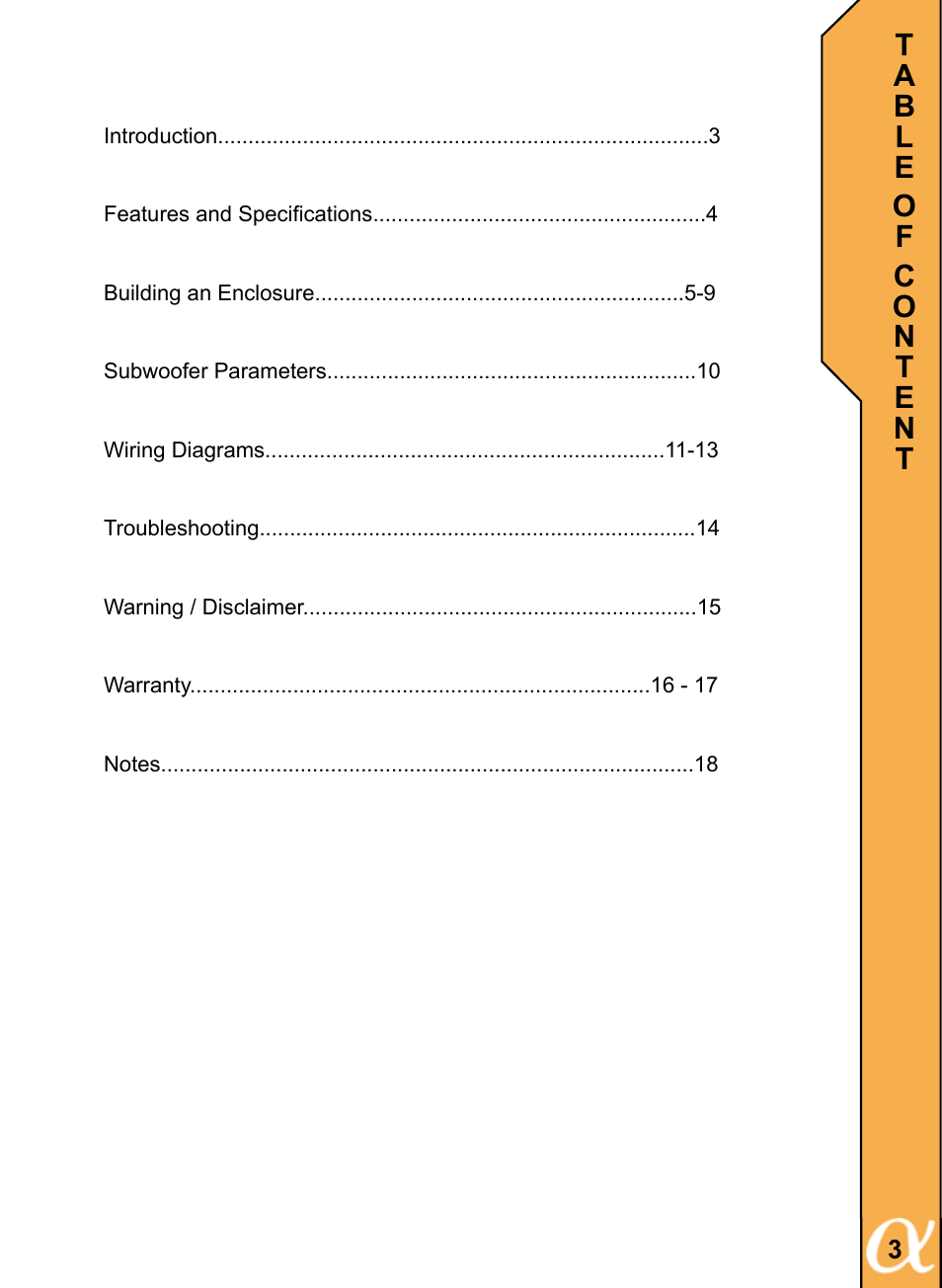 Alphasonik ALPHA 300 SERIES PSW310X User Manual | Page 3 / 20