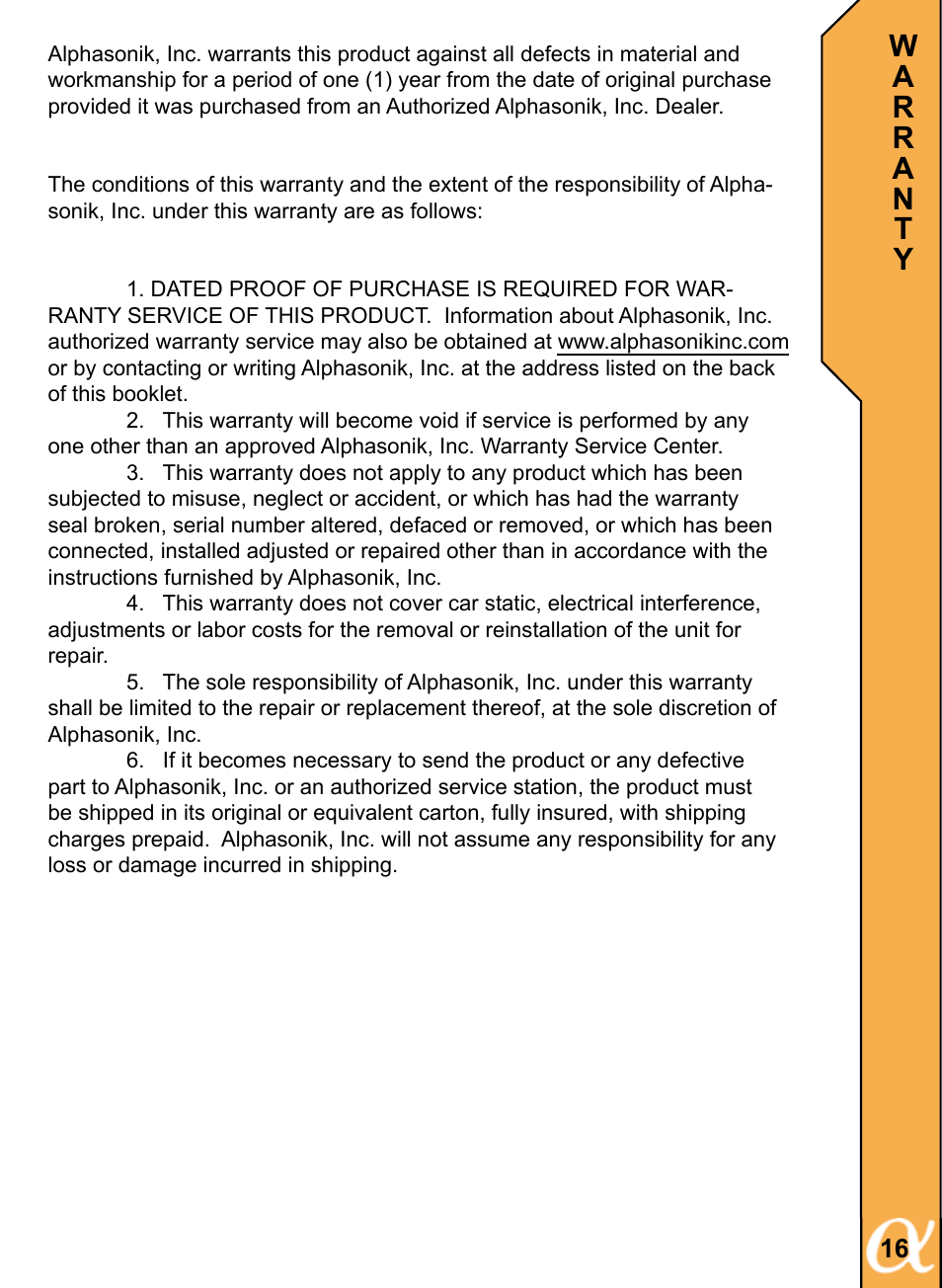 Alphasonik ALPHA 400 PSW410E User Manual | Page 17 / 20