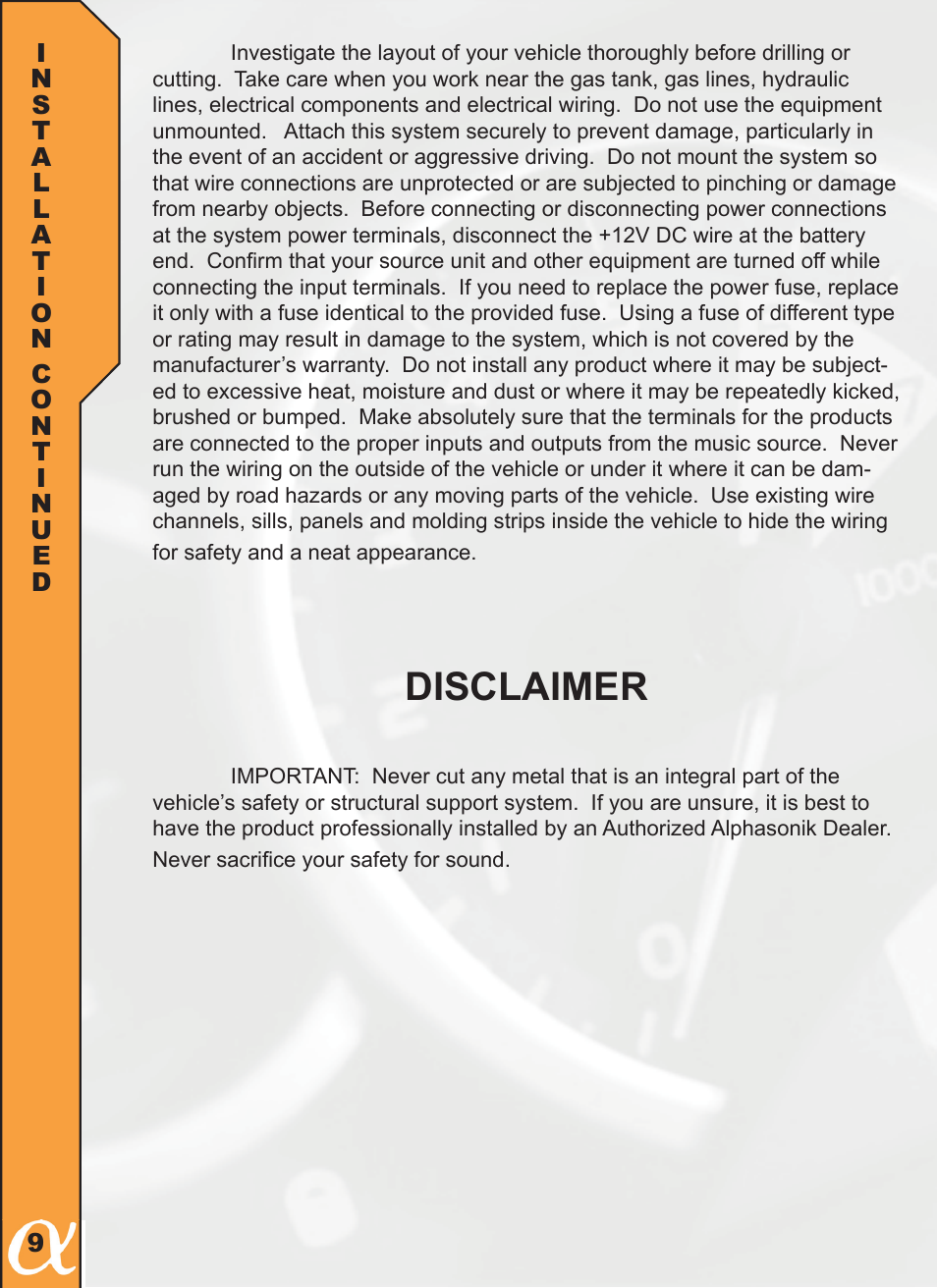 Disclaimer | Alphasonik PBAT10E User Manual | Page 10 / 16