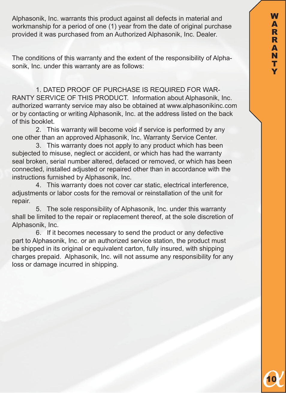 Alphasonik PBAT10E User Manual | Page 11 / 16