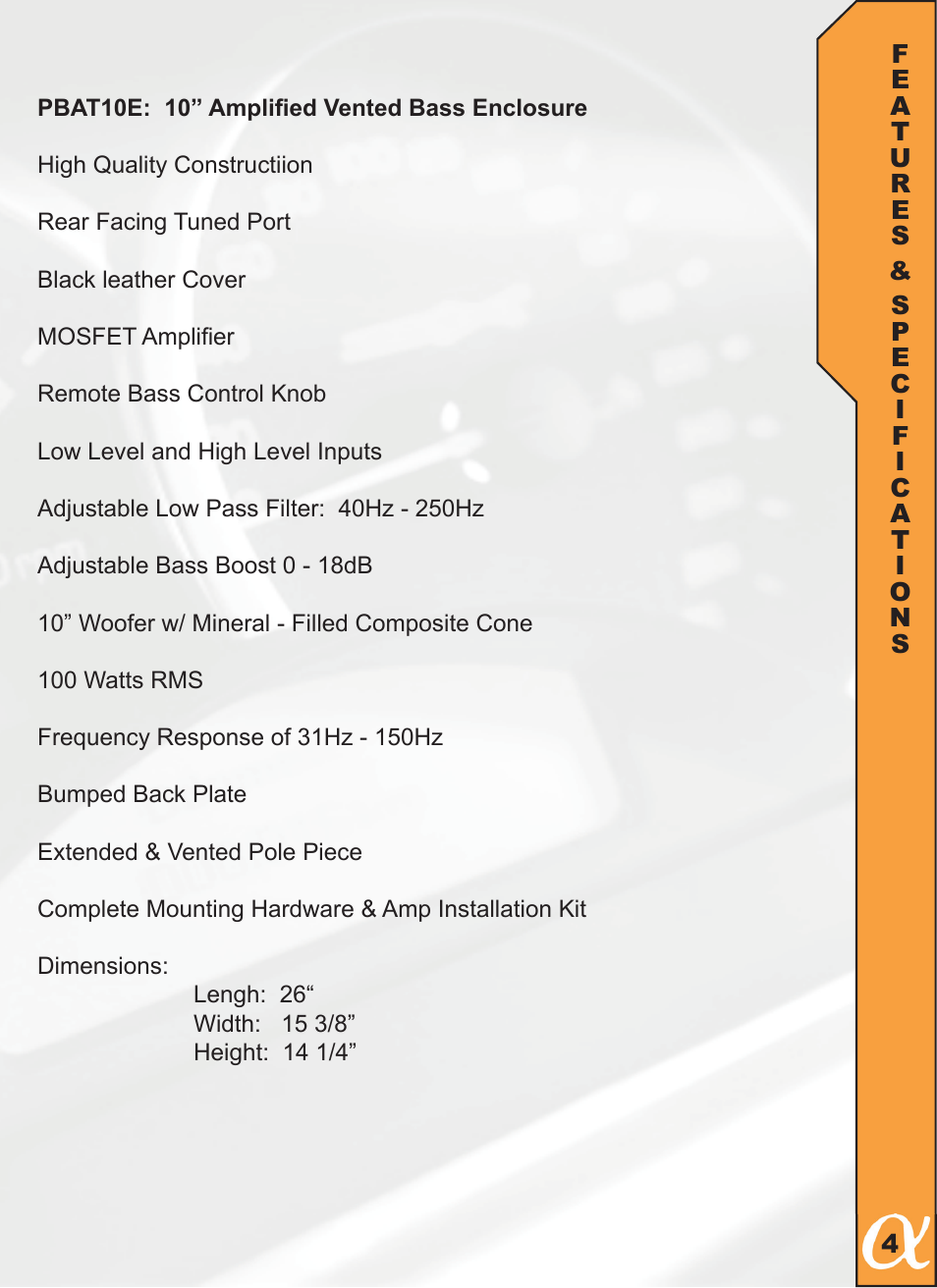 Alphasonik PBAT10E User Manual | Page 5 / 16