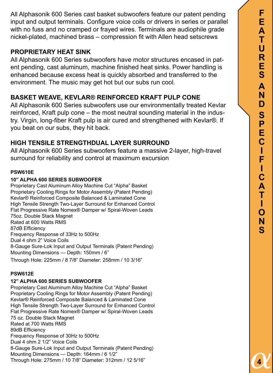 Alphasonik ALPHA PSW610E User Manual | Page 5 / 20