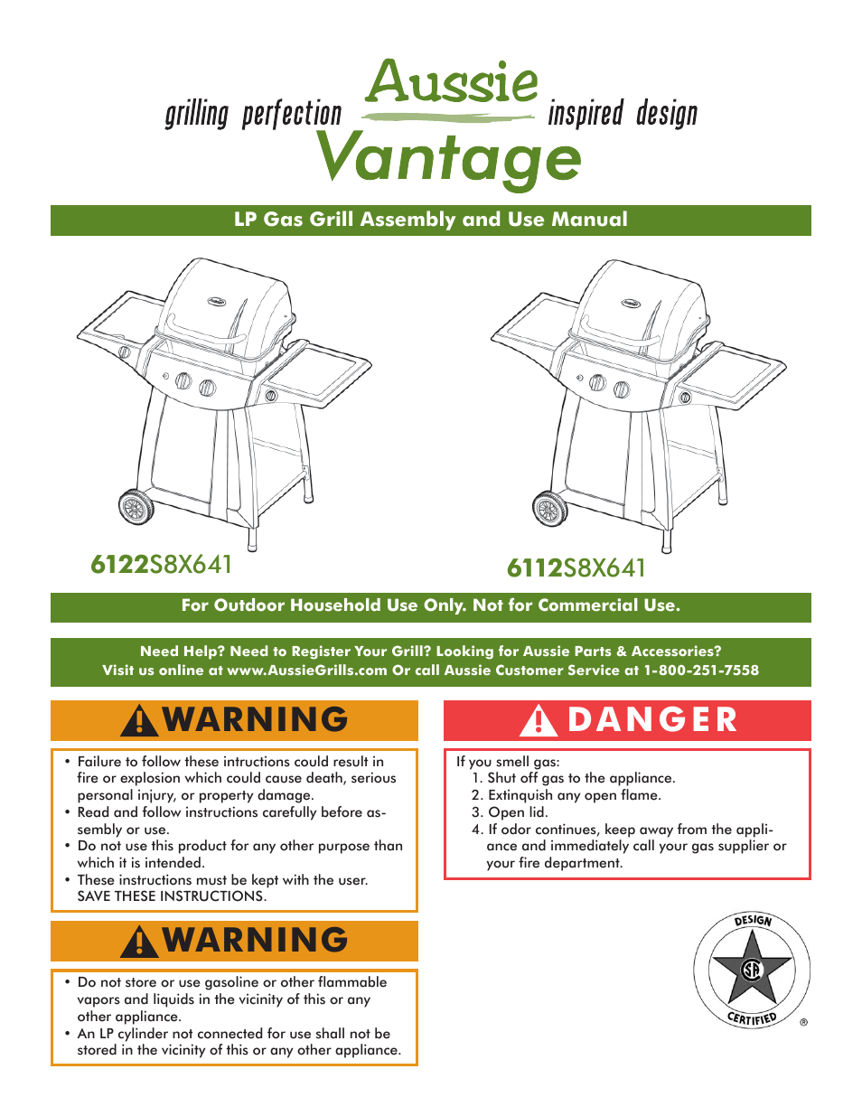 Aussie VANTAGE 6122S8X641 User Manual | 40 pages