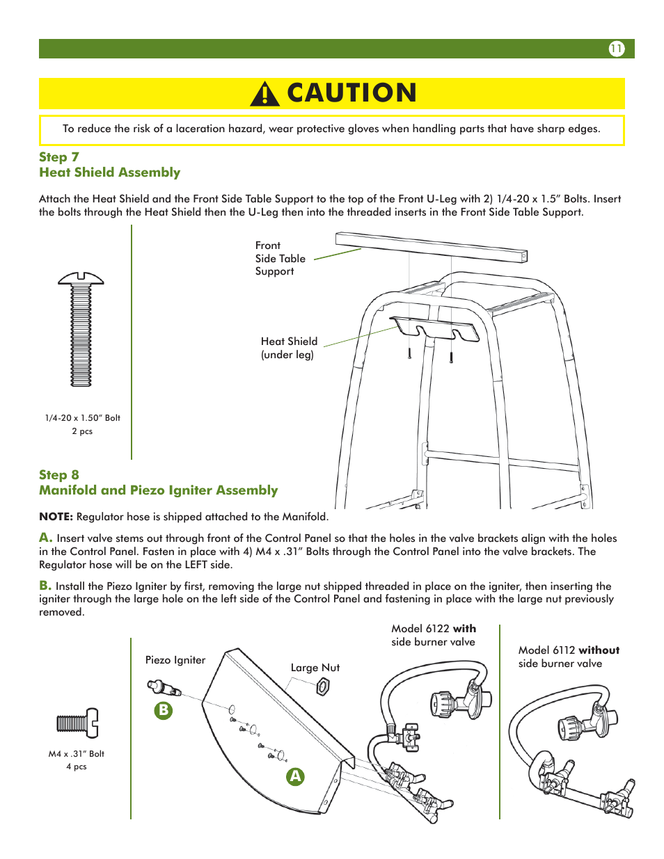 Caution | Aussie VANTAGE 6122S8X641 User Manual | Page 11 / 40