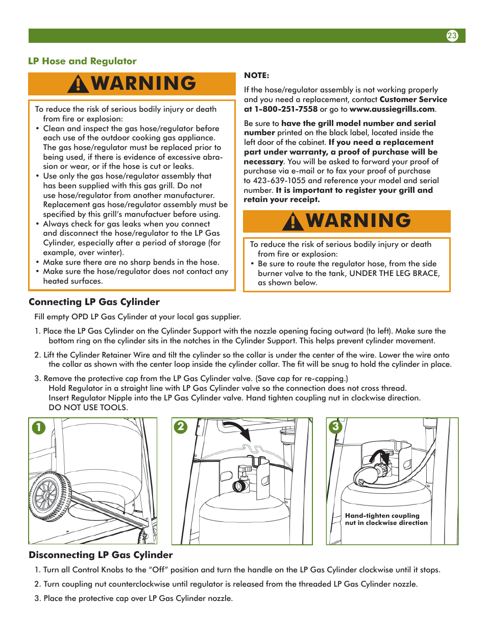 Warning | Aussie VANTAGE 6122S8X641 User Manual | Page 23 / 40
