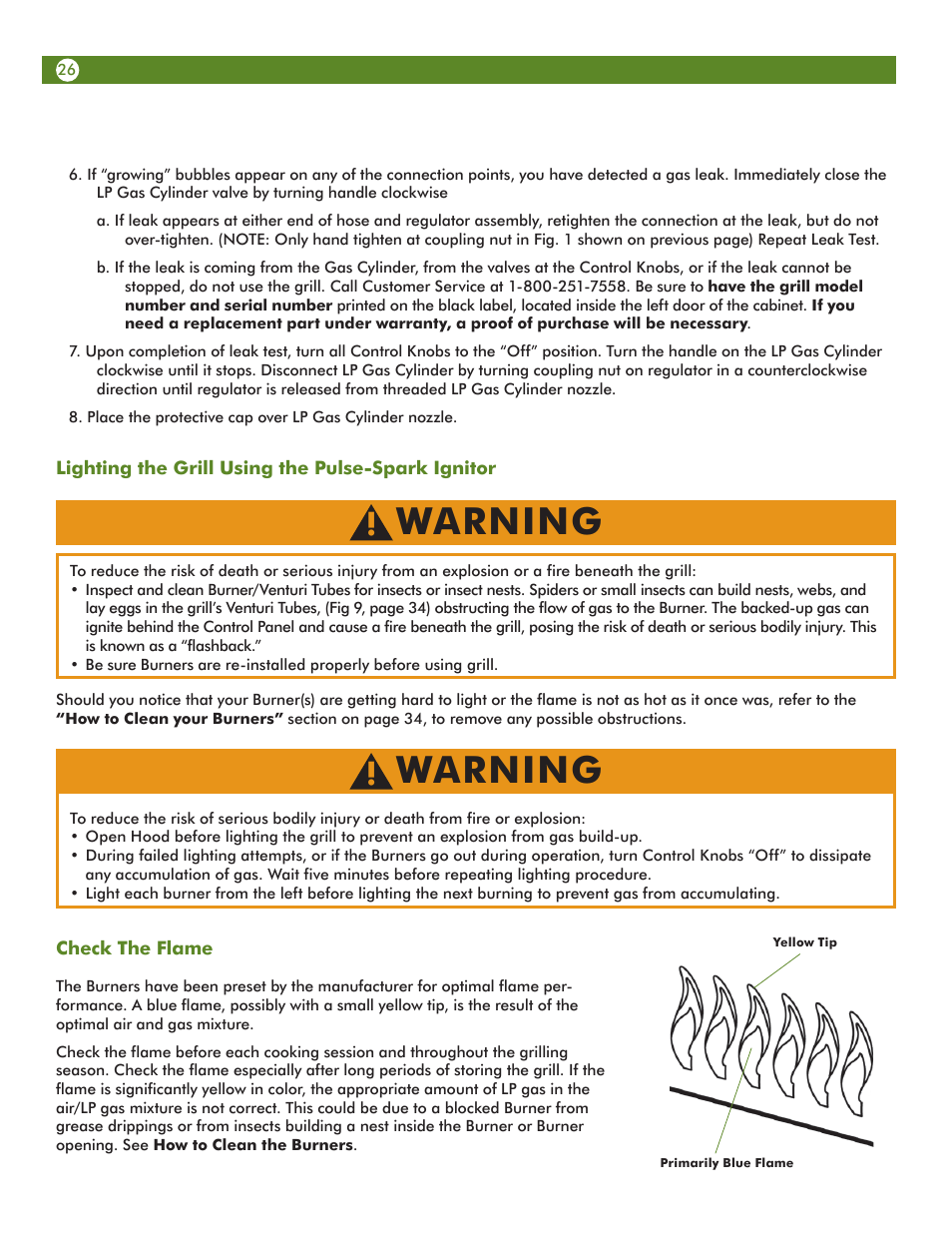 Warning | Aussie VANTAGE 6122S8X641 User Manual | Page 26 / 40
