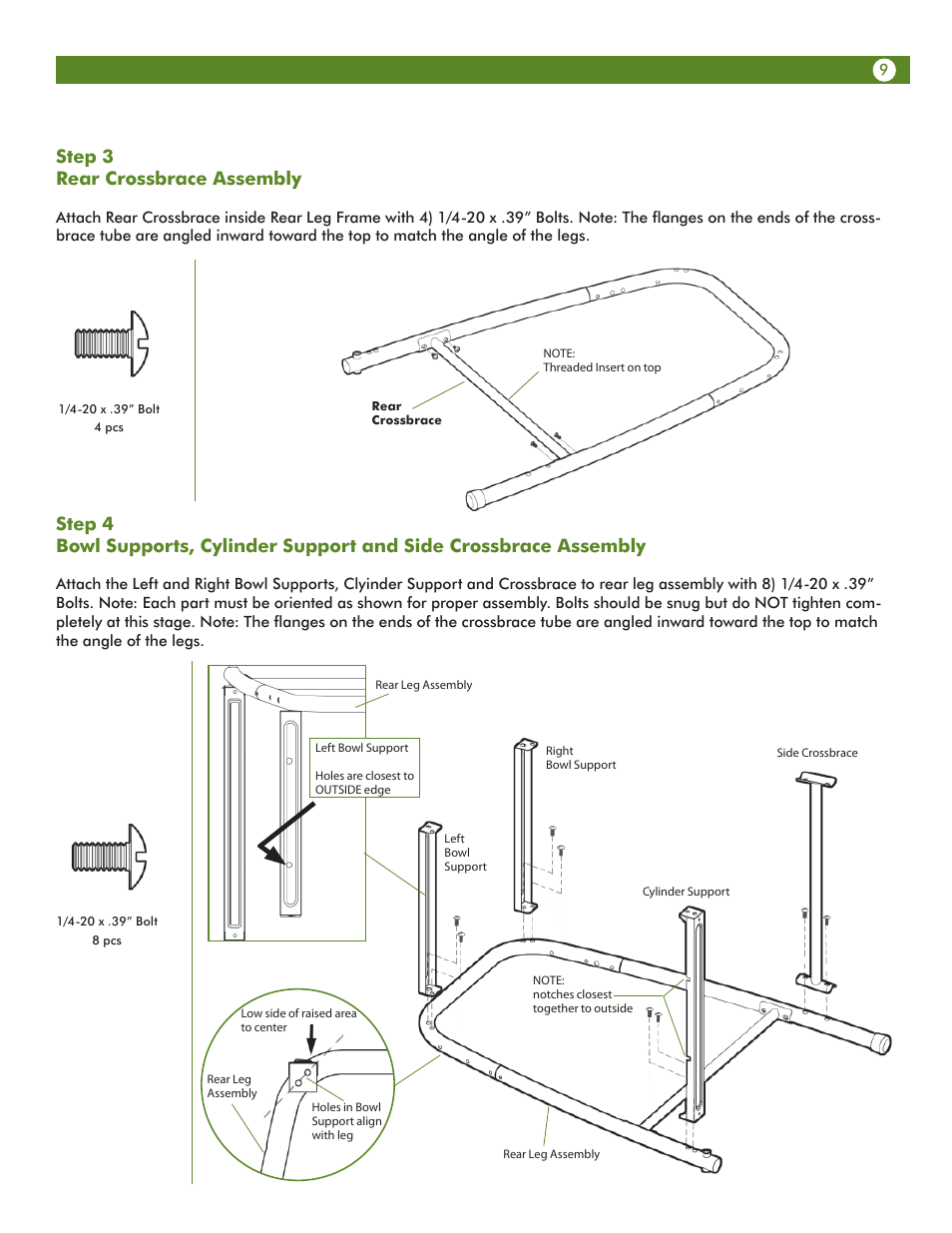 Step 3 rear crossbrace assembly | Aussie VANTAGE 6122S8X641 User Manual | Page 9 / 40