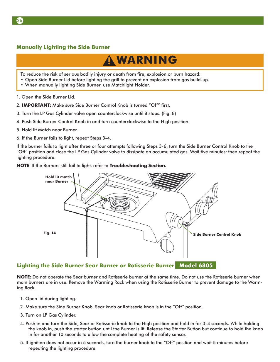 Warning | Aussie VANTAGE 6804 User Manual | Page 26 / 40