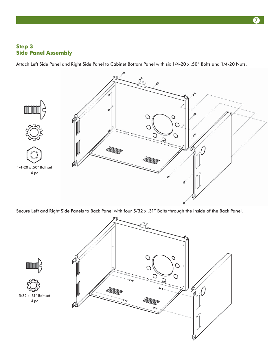 Step 3 side panel assembly | Aussie VANTAGE 6804 User Manual | Page 7 / 40