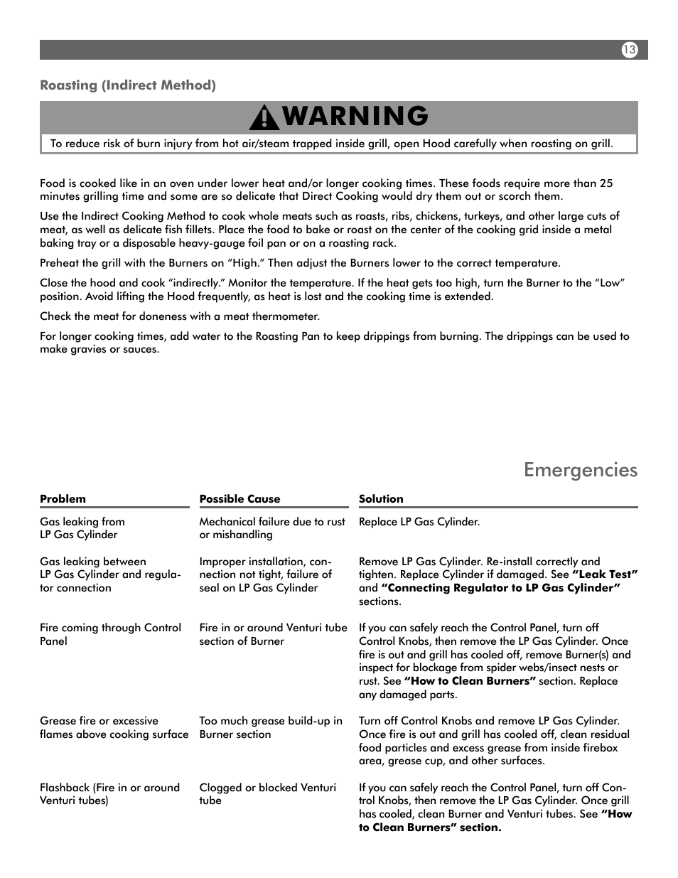 Warning, Emergencies | Aussie WALK-A-BOUT 4280 User Manual | Page 13 / 16