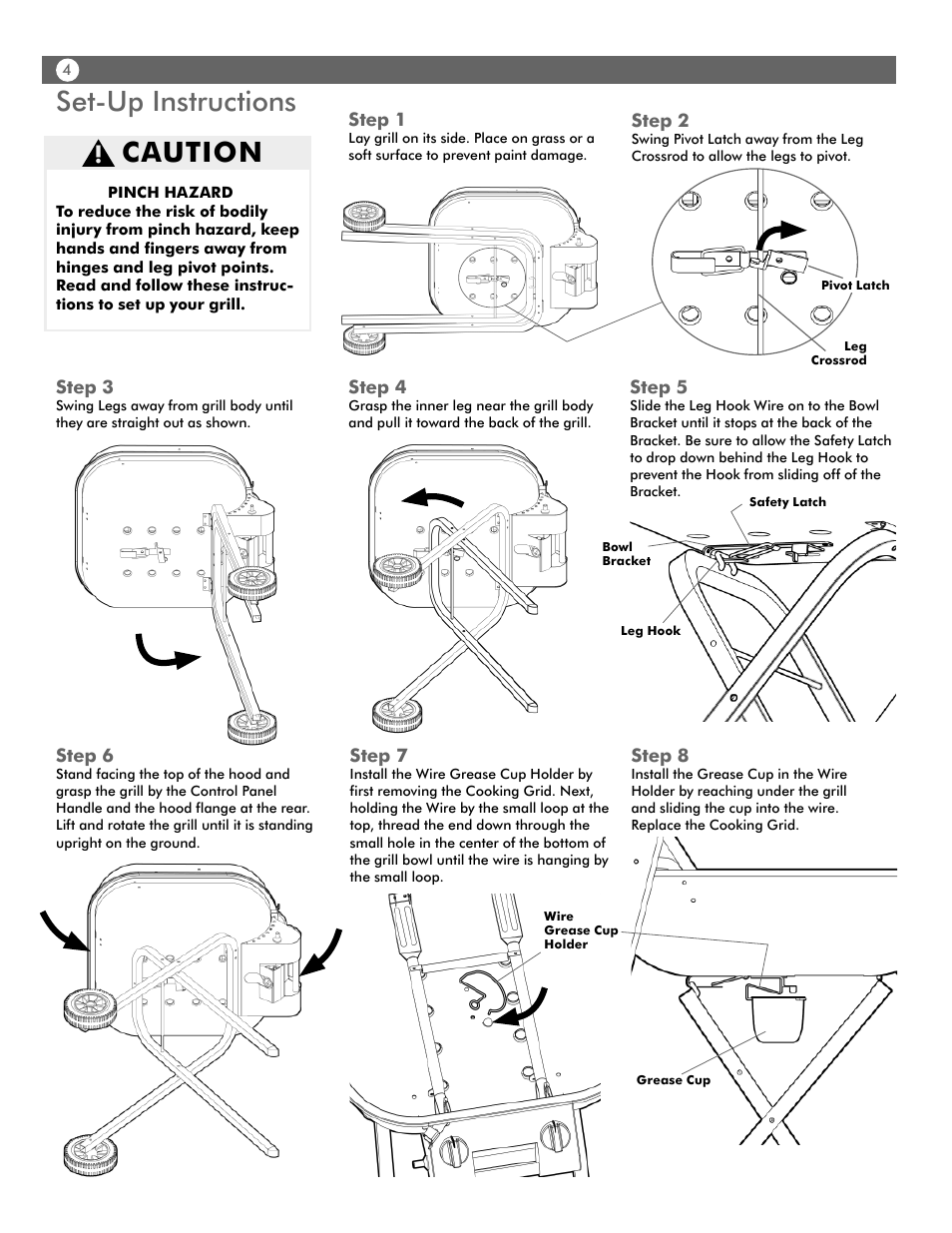 Set-up instructions, Caution | Aussie WALK-A-BOUT 4280 User Manual | Page 4 / 16
