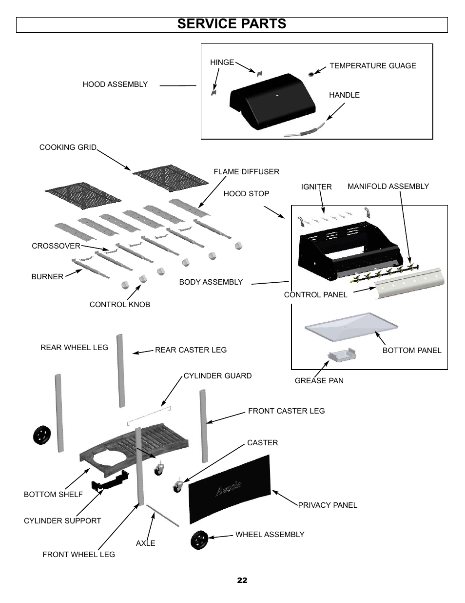 Service parts | Aussie BONZA 3 ELITE User Manual | Page 22 / 25