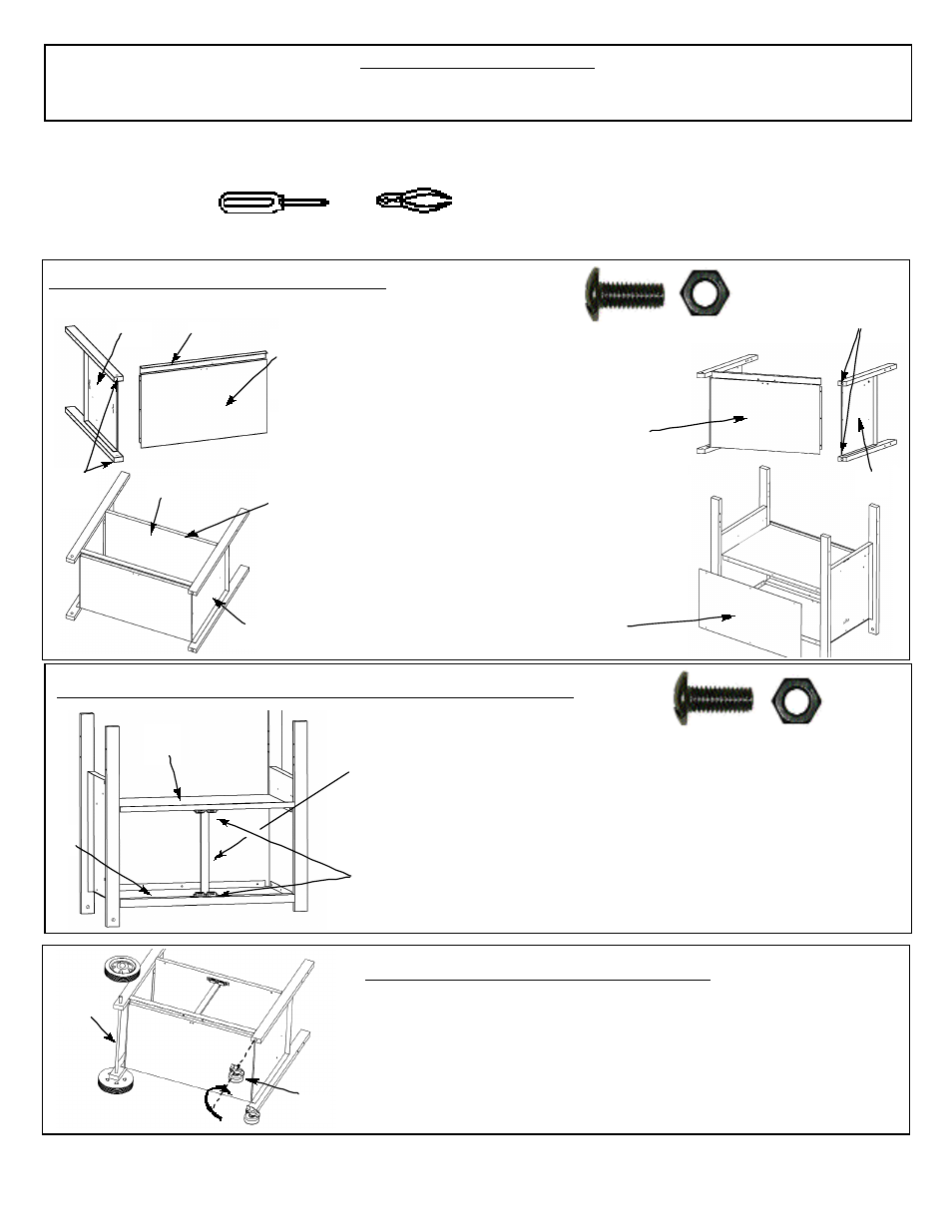 Assembly instructions, Bolts are shown actual size. tools required | Aussie 8462 User Manual | Page 5 / 29