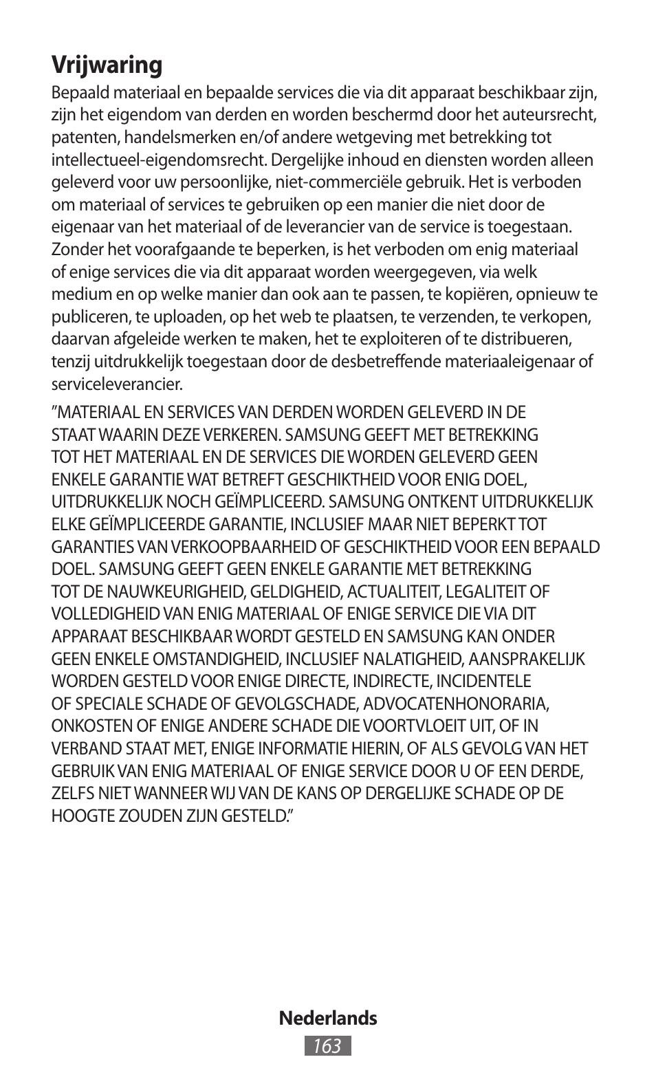 Vrijwaring | Samsung SM-R382 User Manual | Page 164 / 674