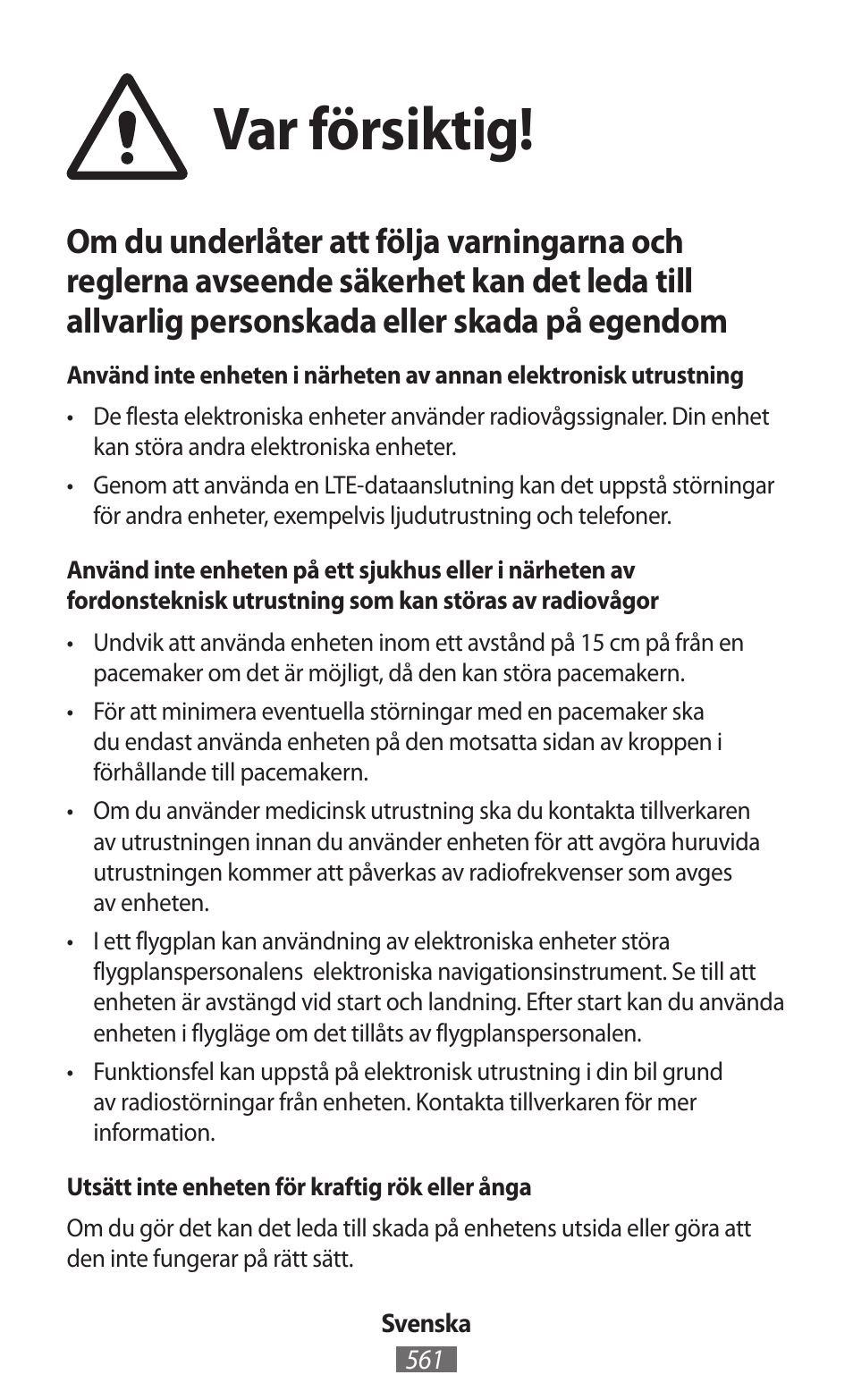 Var försiktig | Samsung SM-R382 User Manual | Page 562 / 674