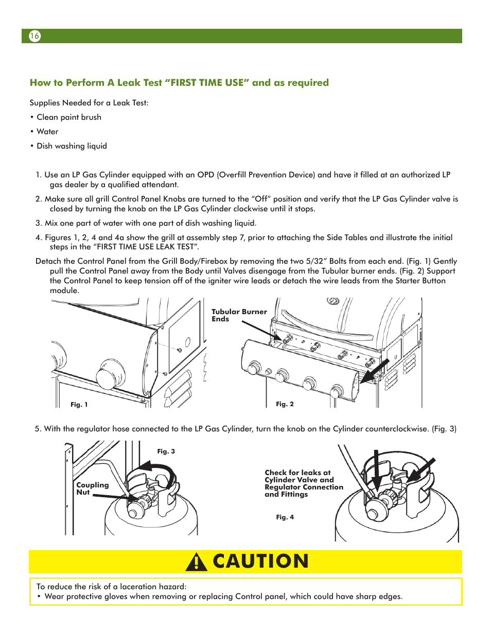 Caution | Aussie Vantage LP 6703C8FKK1 User Manual | Page 16 / 36