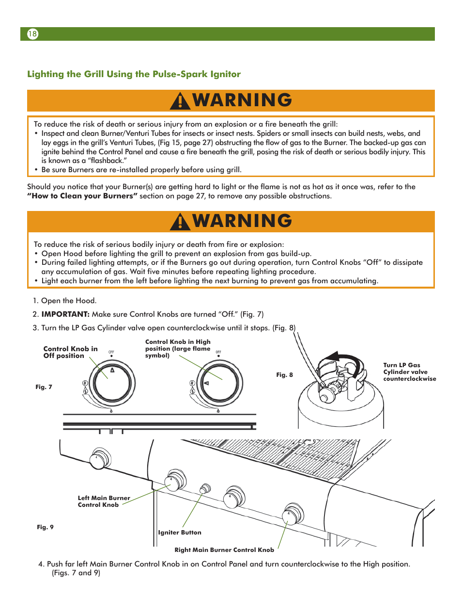 Warning | Aussie Vantage LP 6703C8FKK1 User Manual | Page 18 / 36